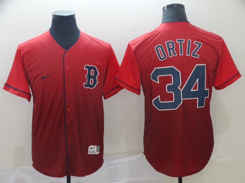 Men's Boston Red Sox David Ortiz #34 Red Stitched Jersey